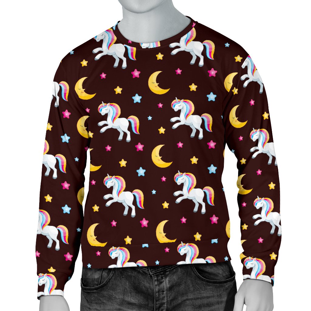 Unicorn Moon Star Men Crewneck Sweatshirt