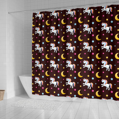 Unicorn Moon Star Shower Curtain