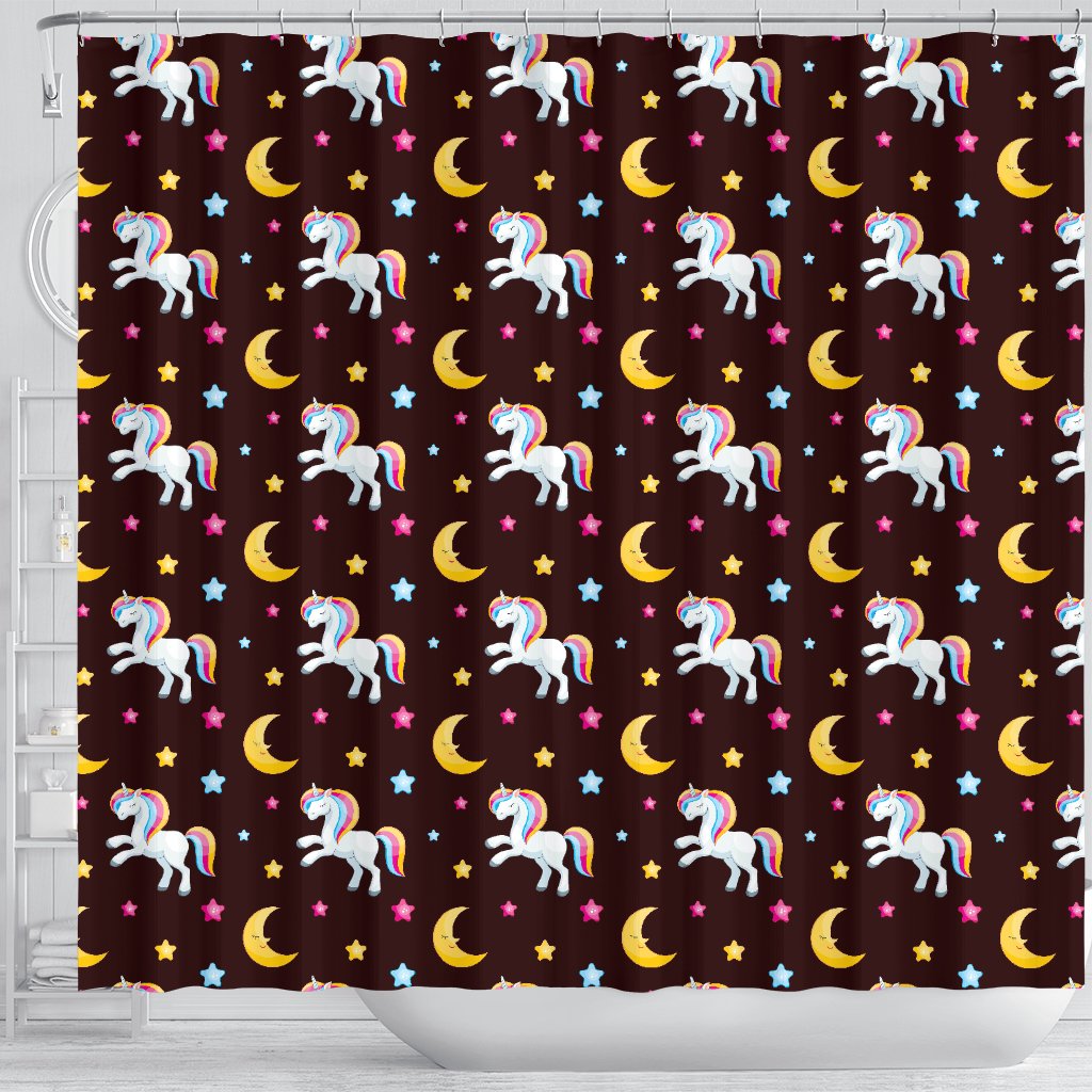 Unicorn Moon Star Shower Curtain