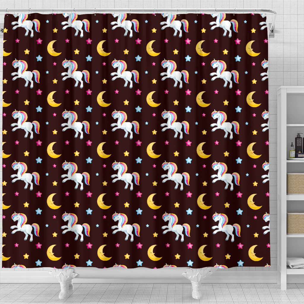 Unicorn Moon Star Shower Curtain