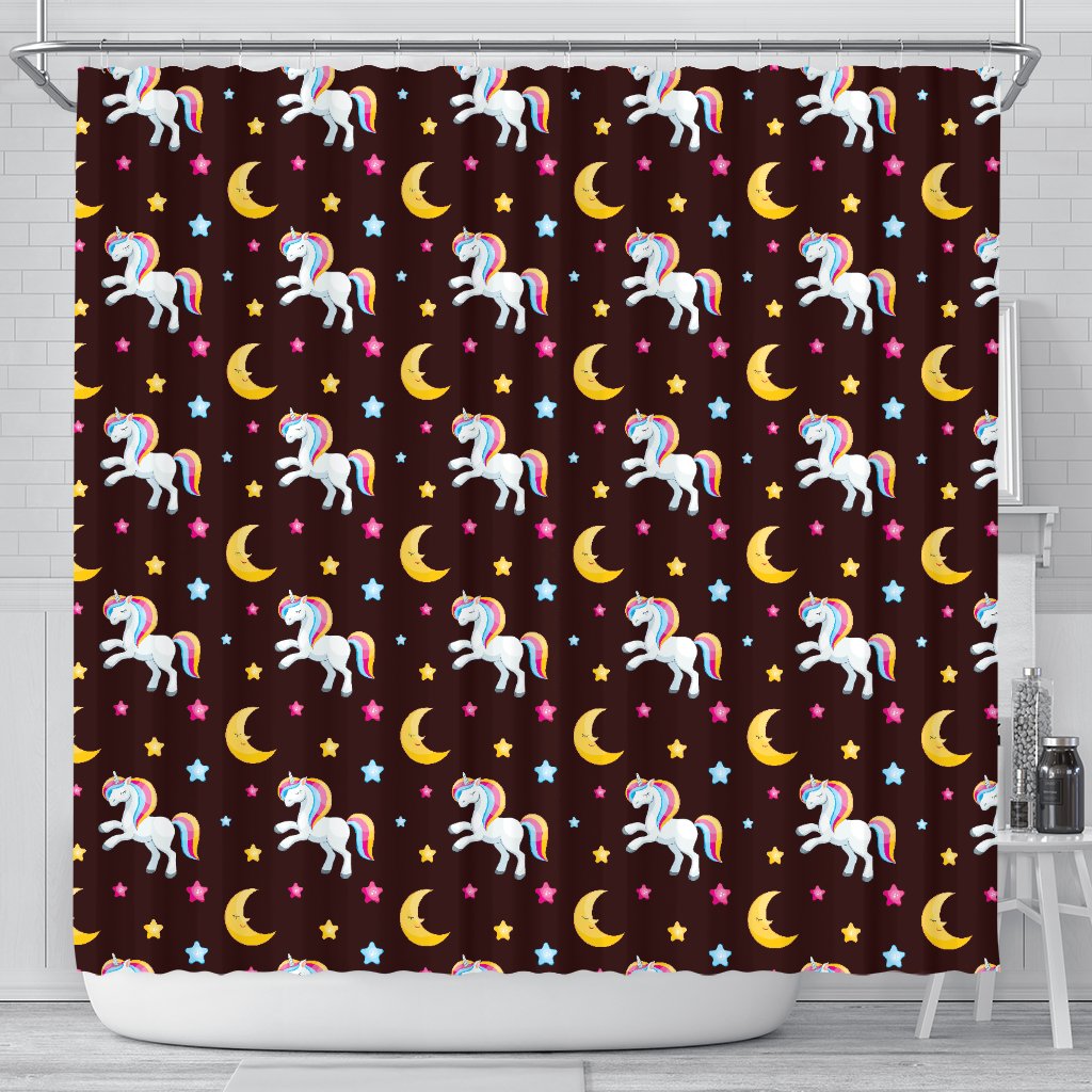 Unicorn Moon Star Shower Curtain