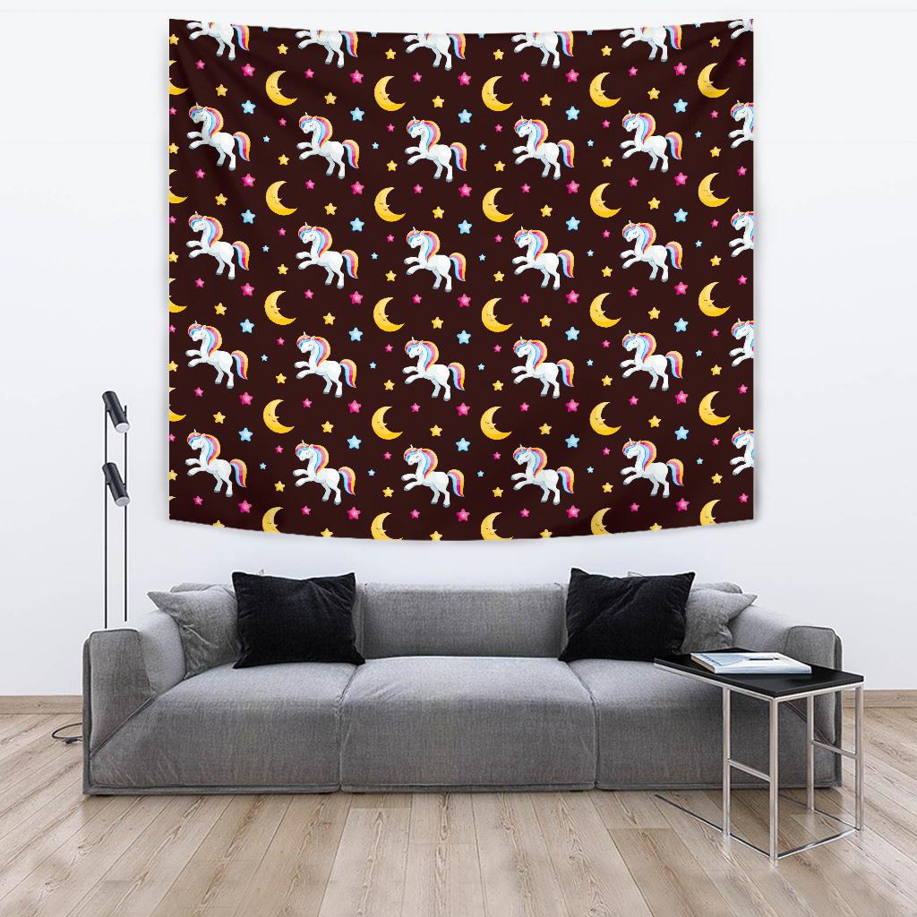 Unicorn Moon Star Tapestry