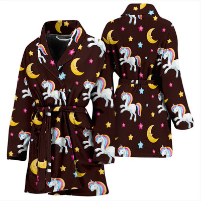 Unicorn Moon Star Women Bath Robe