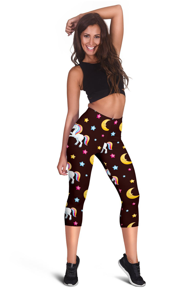 Unicorn Moon Star Women Capris