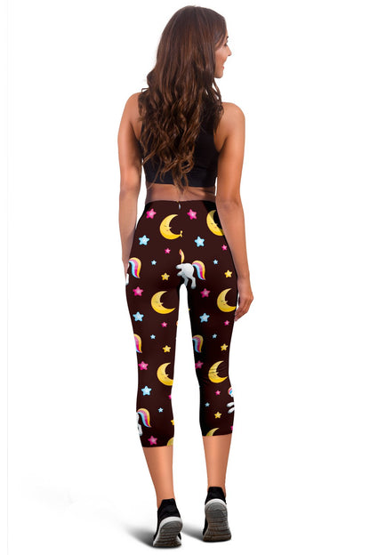Unicorn Moon Star Women Capris