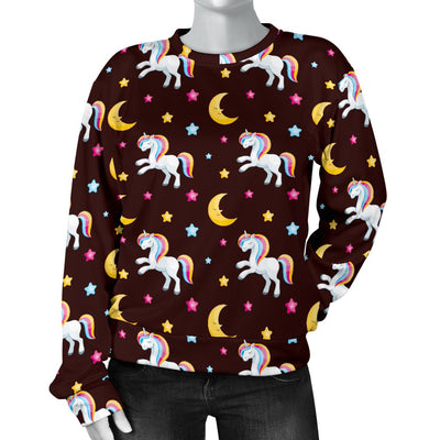 Unicorn Moon Star Women Crewneck Sweatshirt