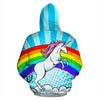 Unicorn Rainbow All Over Zip Up Hoodie
