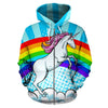 Unicorn Rainbow All Over Zip Up Hoodie