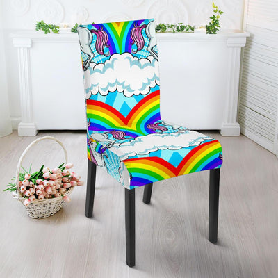 Unicorn Rainbow Dining Chair Slipcover-JORJUNE.COM