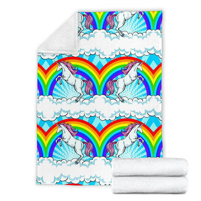 Unicorn Rainbow Fleece Blanket