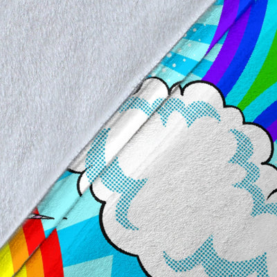 Unicorn Rainbow Fleece Blanket