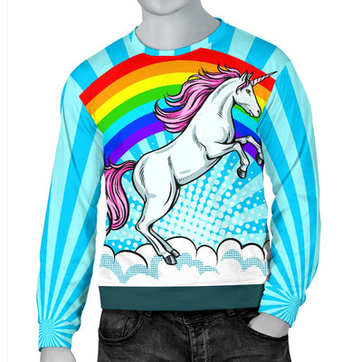 Unicorn Rainbow Men Crewneck Sweatshirt