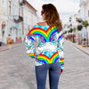 Unicorn Rainbow Off Shoulder Sweatshirt