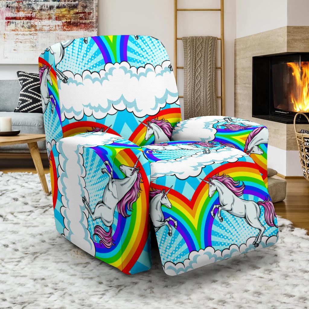 Unicorn Rainbow Recliner Slipcover-JORJUNE.COM