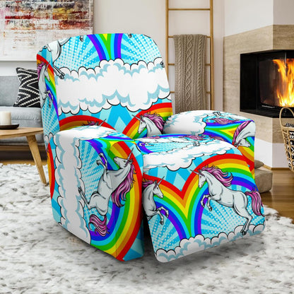 Unicorn Rainbow Recliner Slipcover-JORJUNE.COM