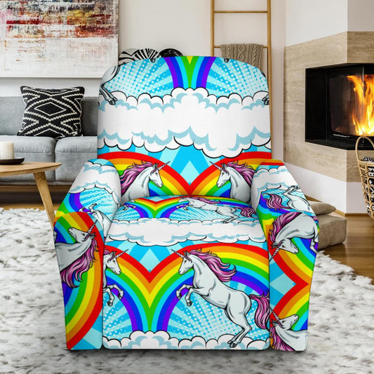 Unicorn Rainbow Recliner Slipcover-JORJUNE.COM