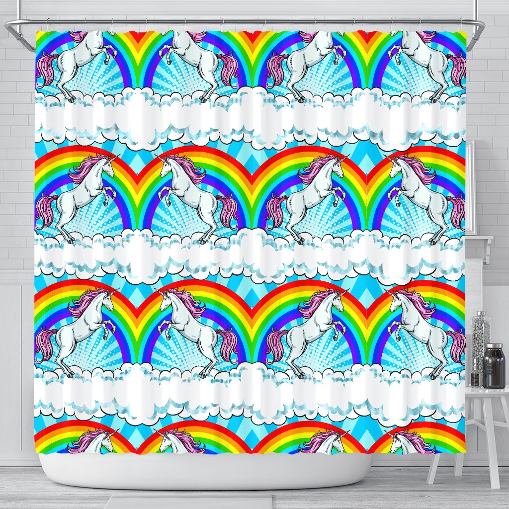 Unicorn Rainbow Shower Curtain