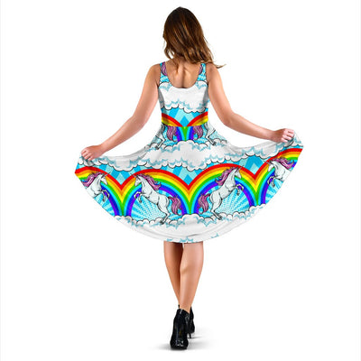 Unicorn Rainbow Sleeveless Mini Dress