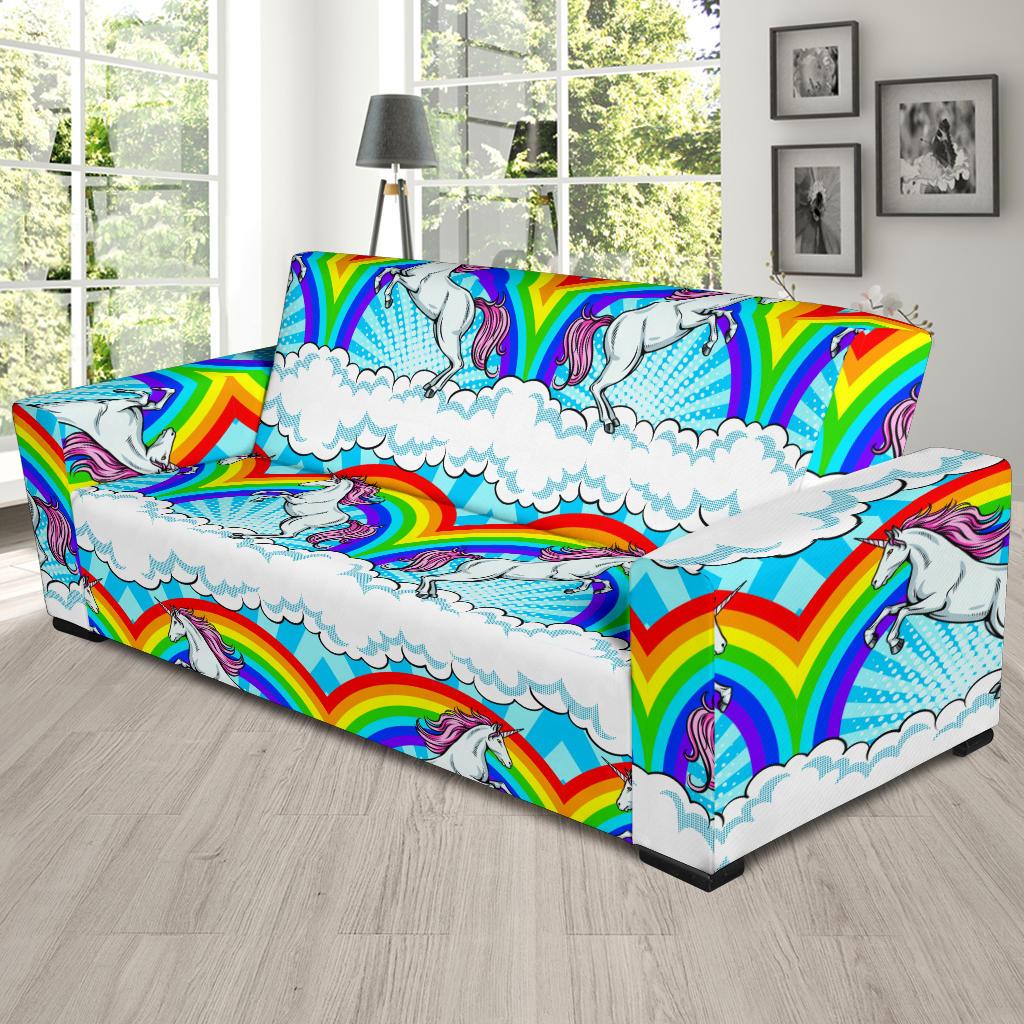 Unicorn Rainbow Sofa Slipcover-JORJUNE.COM