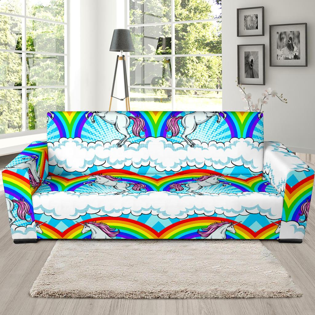 Unicorn Rainbow Sofa Slipcover-JORJUNE.COM