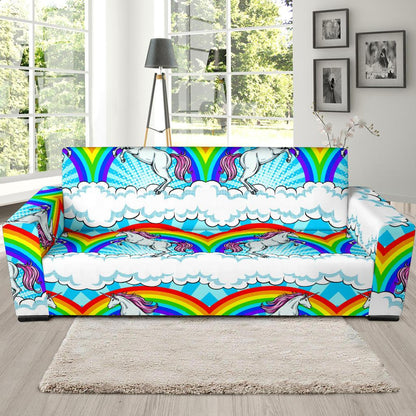 Unicorn Rainbow Sofa Slipcover-JORJUNE.COM