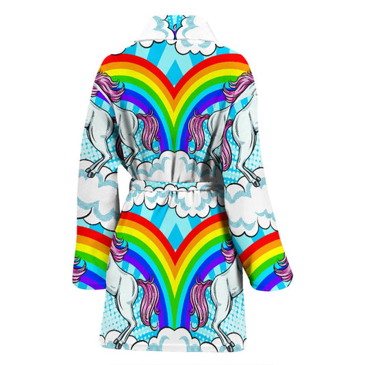 Unicorn Rainbow Women Bath Robe