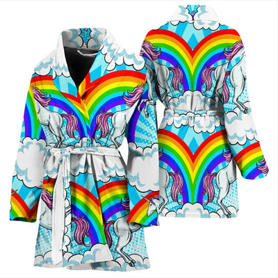 Unicorn Rainbow Women Bath Robe