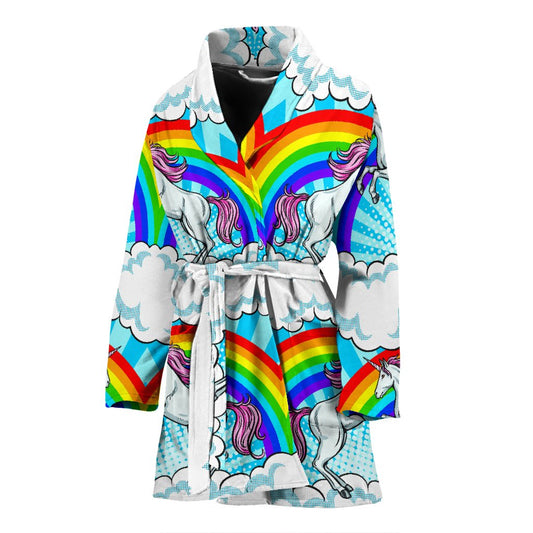 Unicorn Rainbow Women Bath Robe