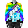 Unicorn Rainbow Women Casual Bomber Jacket