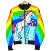 Unicorn Rainbow Women Casual Bomber Jacket