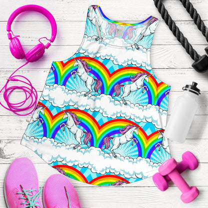 Unicorn Rainbow Women Racerback Tank Top