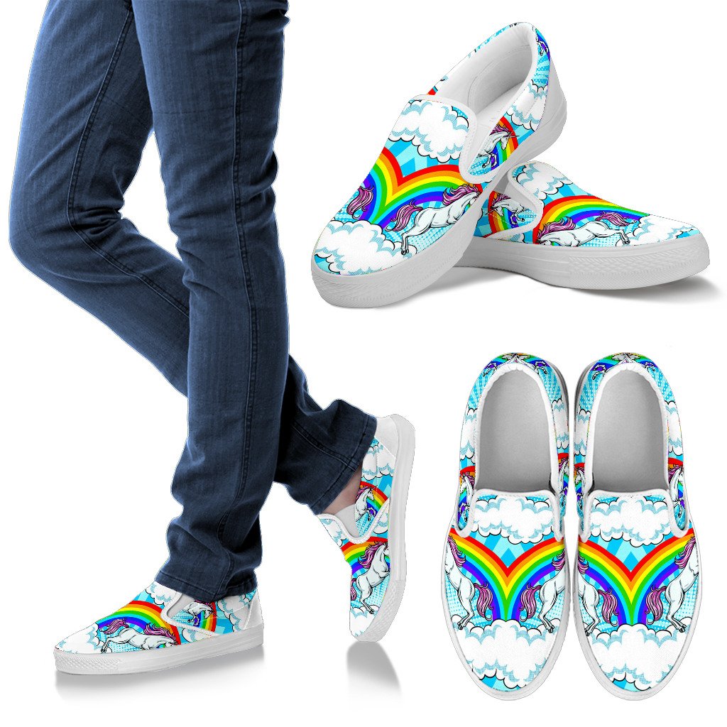 Unicorn Rainbow Women Slip On Shoes