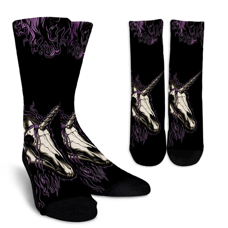 Unicorn Skull head Crew Socks