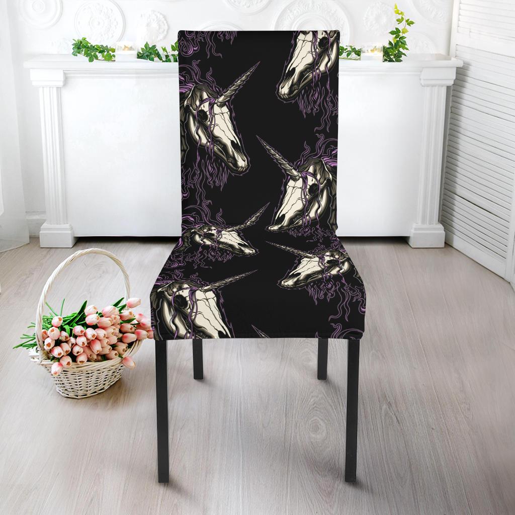Unicorn Skull head Dining Chair Slipcover-JORJUNE.COM