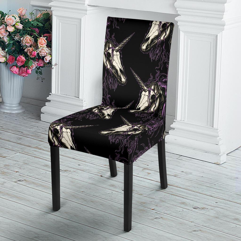 Unicorn Skull head Dining Chair Slipcover-JORJUNE.COM