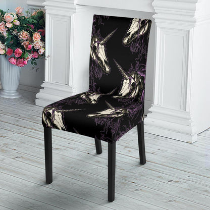 Unicorn Skull head Dining Chair Slipcover-JORJUNE.COM