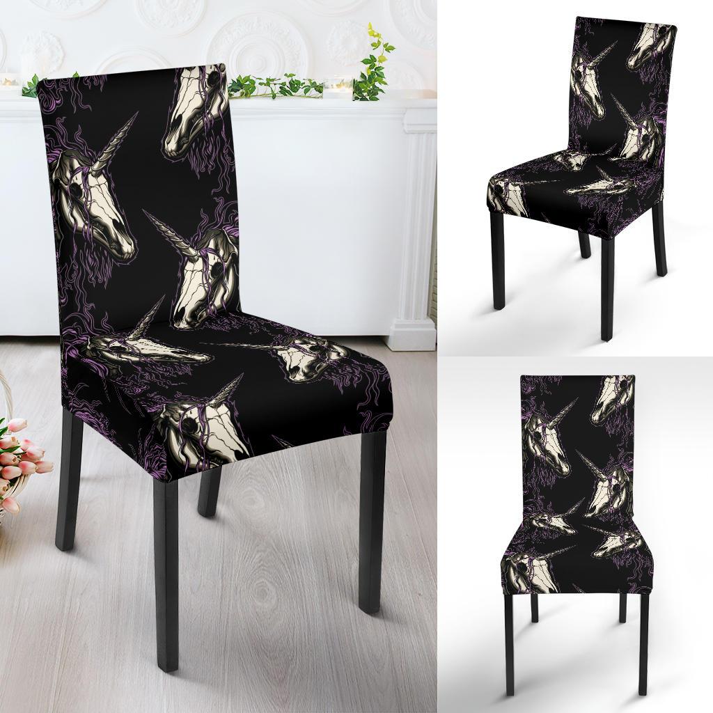 Unicorn Skull head Dining Chair Slipcover-JORJUNE.COM