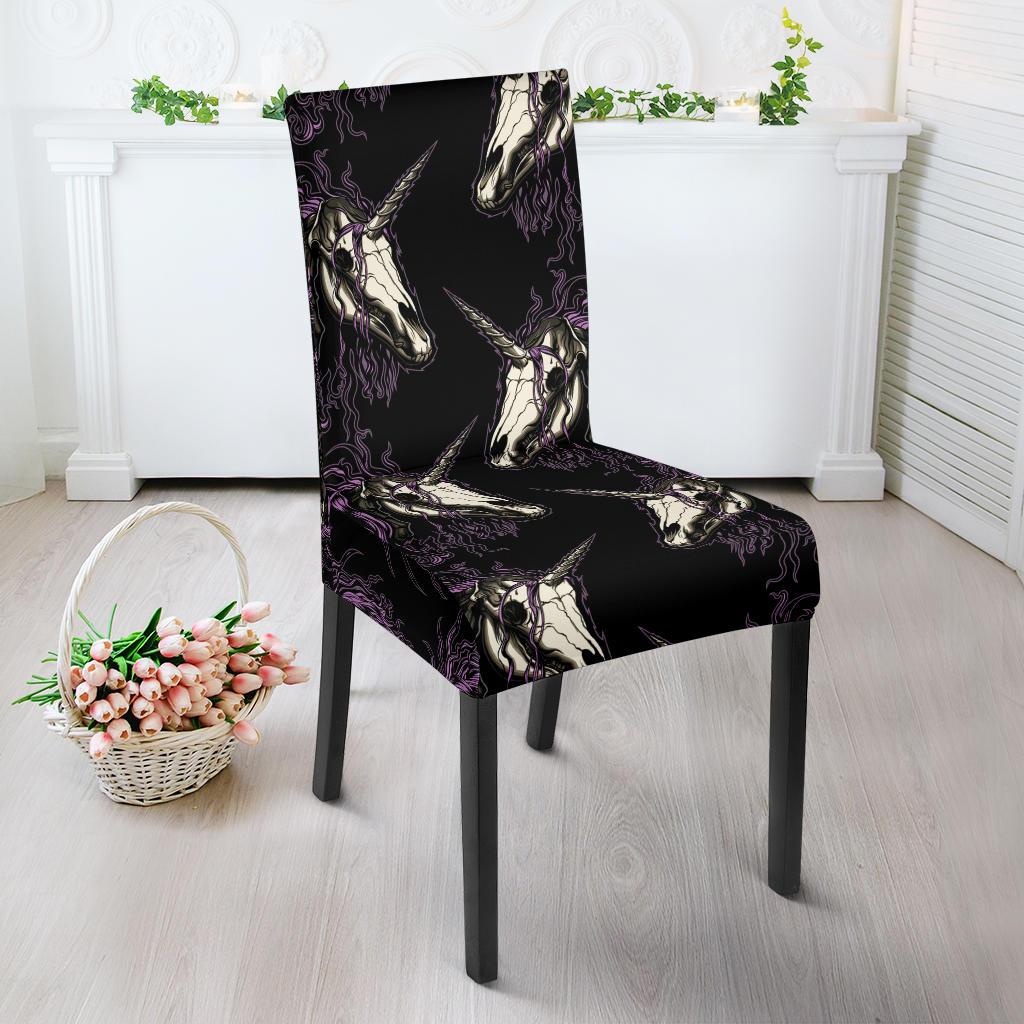 Unicorn Skull head Dining Chair Slipcover-JORJUNE.COM