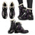 Unicorn Skull head Faux Fur Leather Boots