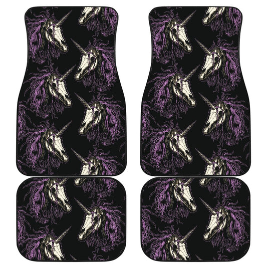 Unicorn Skull head Front and Back Car Floor Mats
