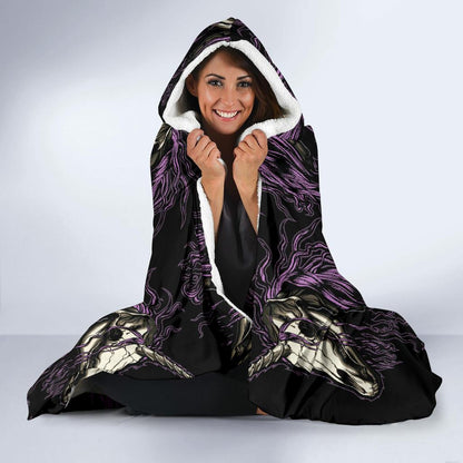 Unicorn Skull head Hooded Blanket-JORJUNE.COM