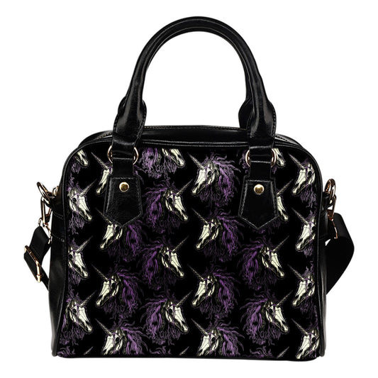Unicorn Skull head Leather Shoulder Handbag