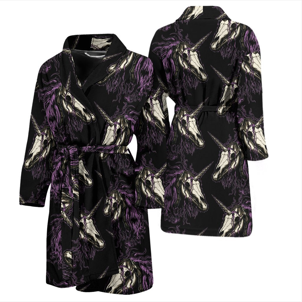 Unicorn Skull Head Men Bath Robe
