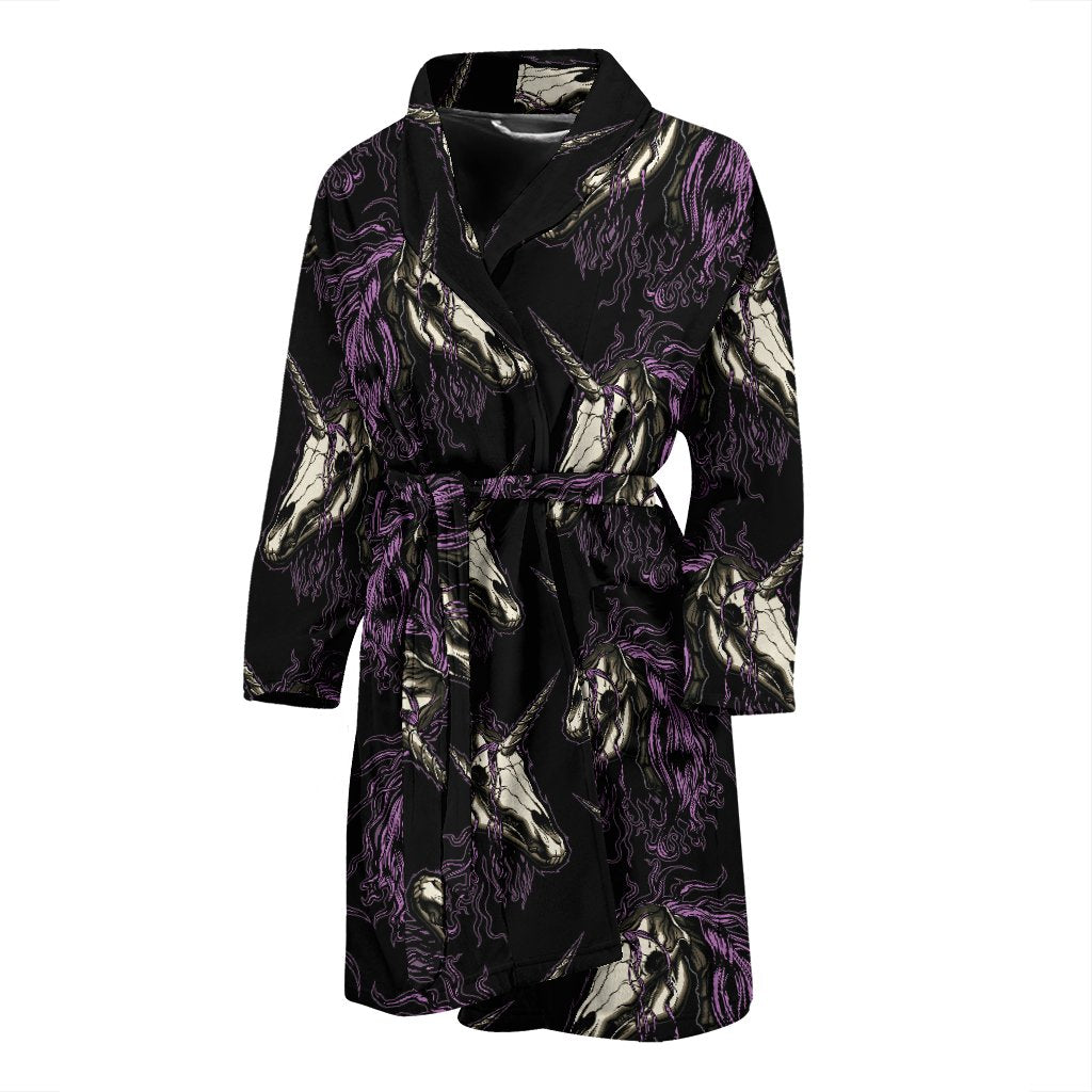 Unicorn Skull Head Men Bath Robe