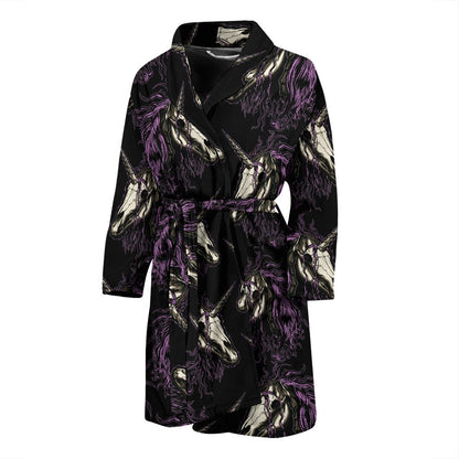 Unicorn Skull Head Men Bath Robe