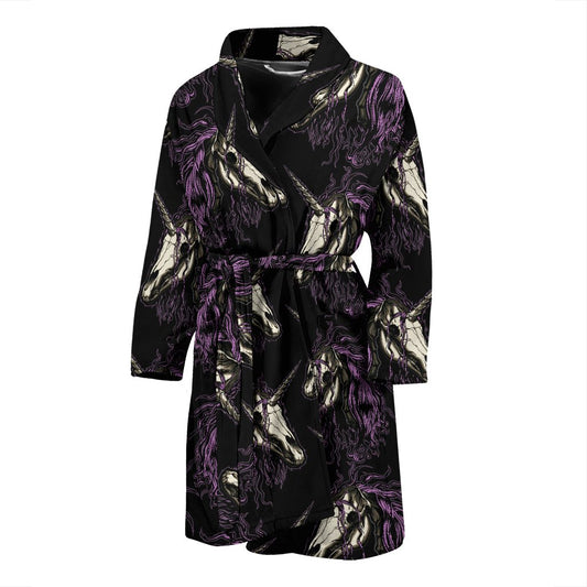 Unicorn Skull Head Men Bath Robe