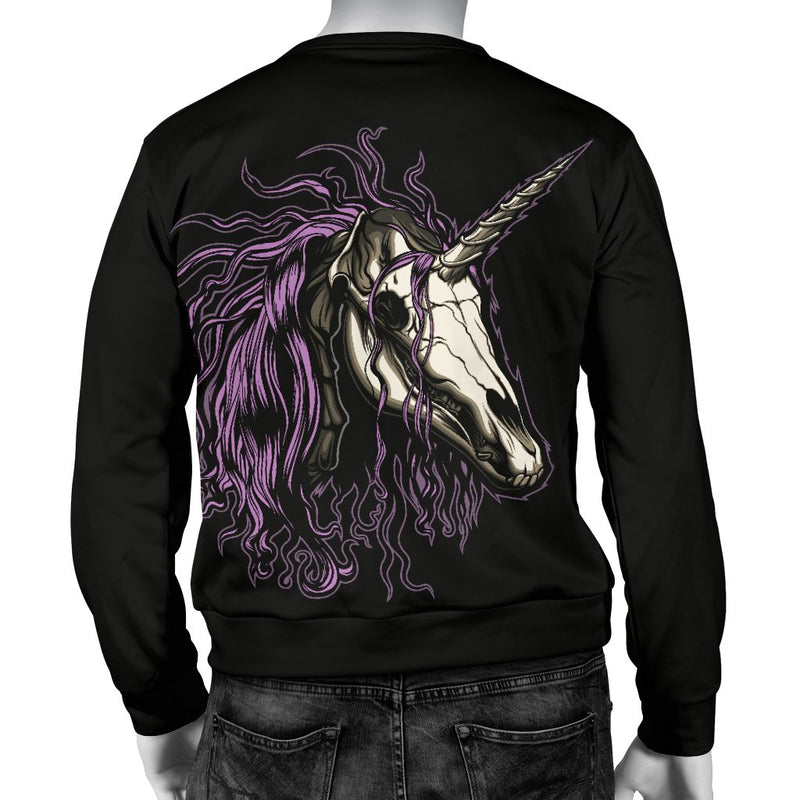 Unicorn Skull Head Men Crewneck Sweatshirt