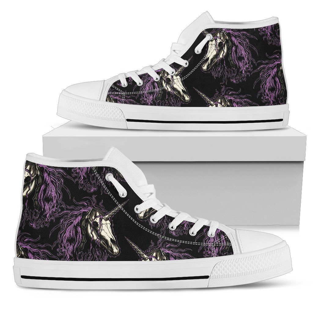 Unicorn Skull head Men High Top Shoes