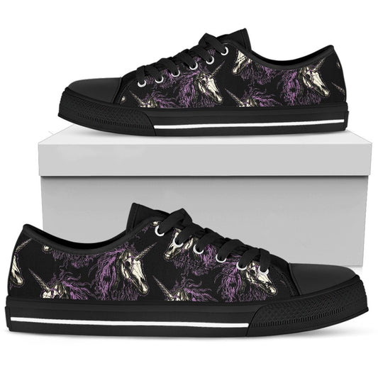 Unicorn Skull head Men Low Top Shoes