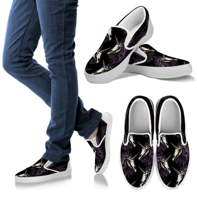 Unicorn Skull Head Men Slip On Shoes